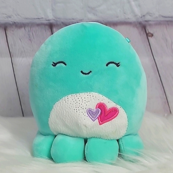 Squishmallows 6 Inch Bright Blue Valentines Day Octopus Plush Stuffed Animal Toy - Picture 5 of 15